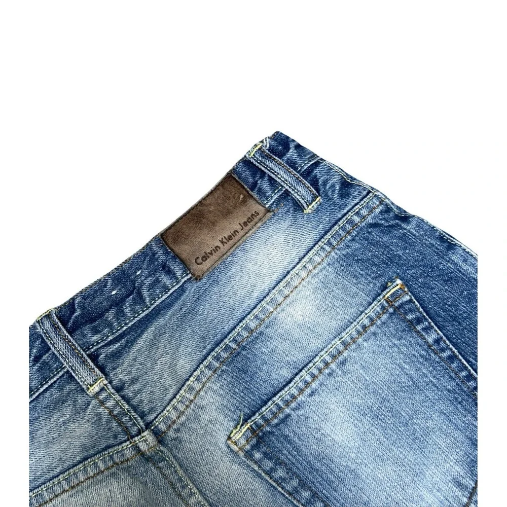 Calvin Klein Jeans Y2K Wide Leg Faded Blue Denim Jeans 30x30 100% Cotton